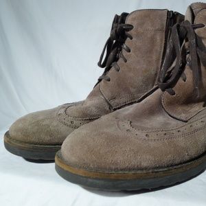 Suede Wingtip Boots